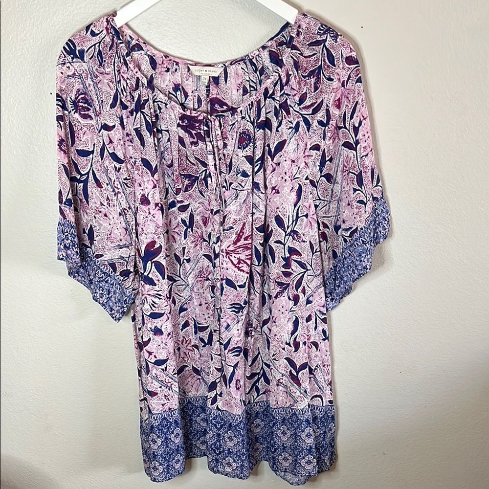 Lucky Brand Blouse Floral Flowy Size 2X